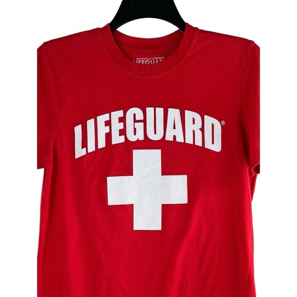 Lifeguard Florida Tee Shirt Women Small Red & White Cross Short Sleeve Cotton - Picture 1 of 5